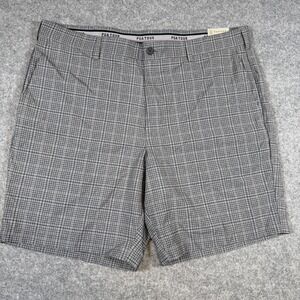 PGA TOUR Golf Shorts Mens 40 Gray Check Active Waistband Stretch Performance